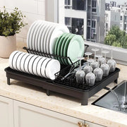 Servizio da cucina a doppio piano in acciaio inossidabile con contenitore per residui estraibile e ripiegabile