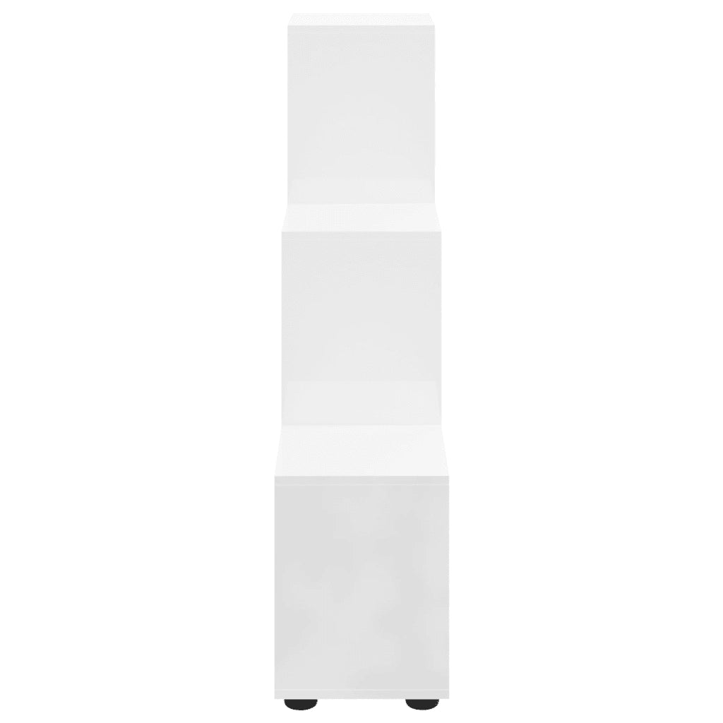Libreria a Scala Bianco Lucido 107 cm in Legno Multistrato 342605