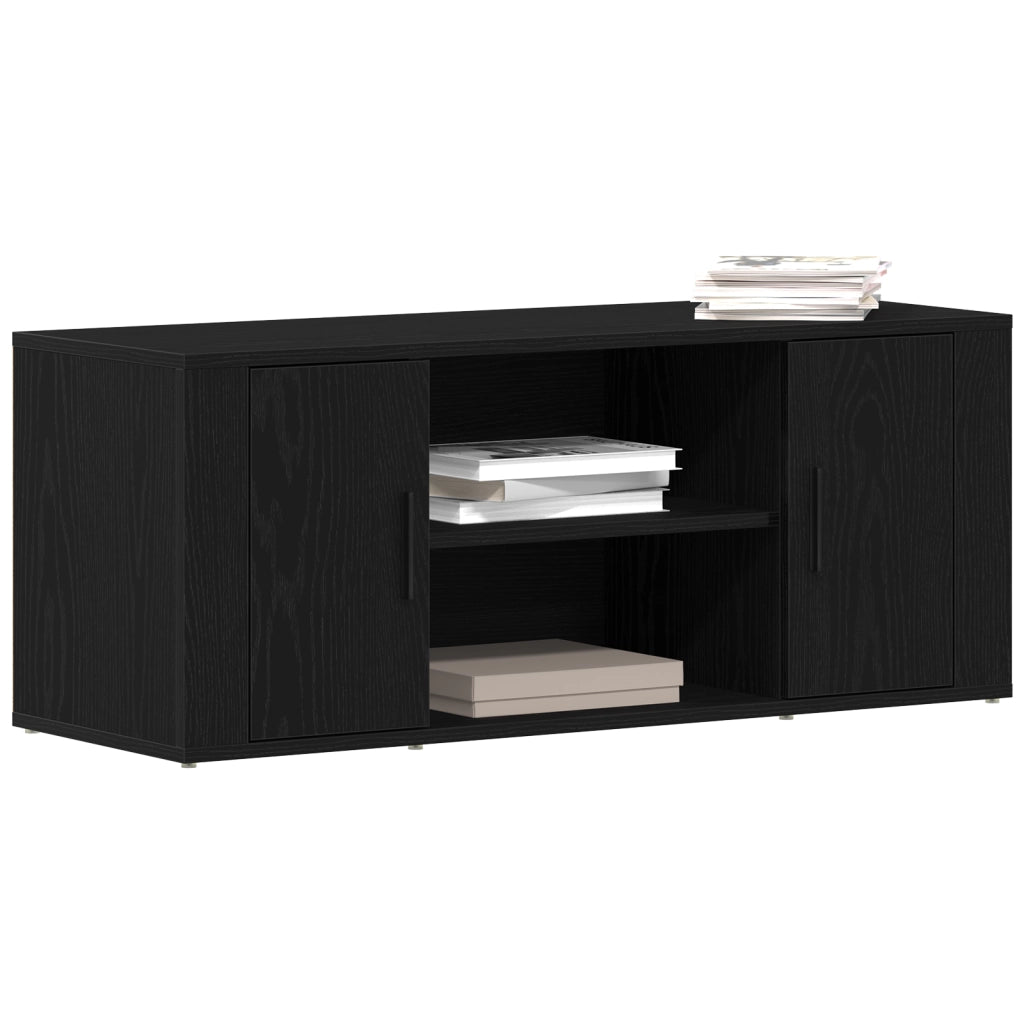 Mobile TV  Nero Rovere 100x35x40 cm Legno ingegnerizzato