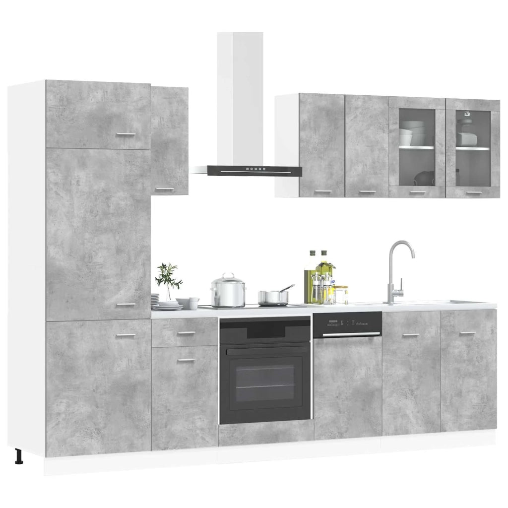 Unità Cucina Lyon 8 pcs Grigio Cemento Legno ingegnerizzato 3445842