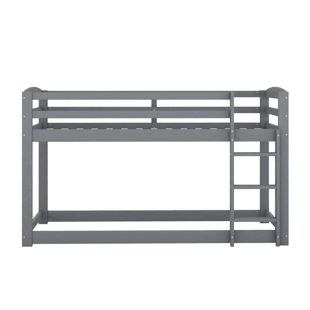 Letto a Castello per Bambini Letto 2 Posti con Sponde di Sicurezza e Struttura Bassa 90×200 cm senza Materasso