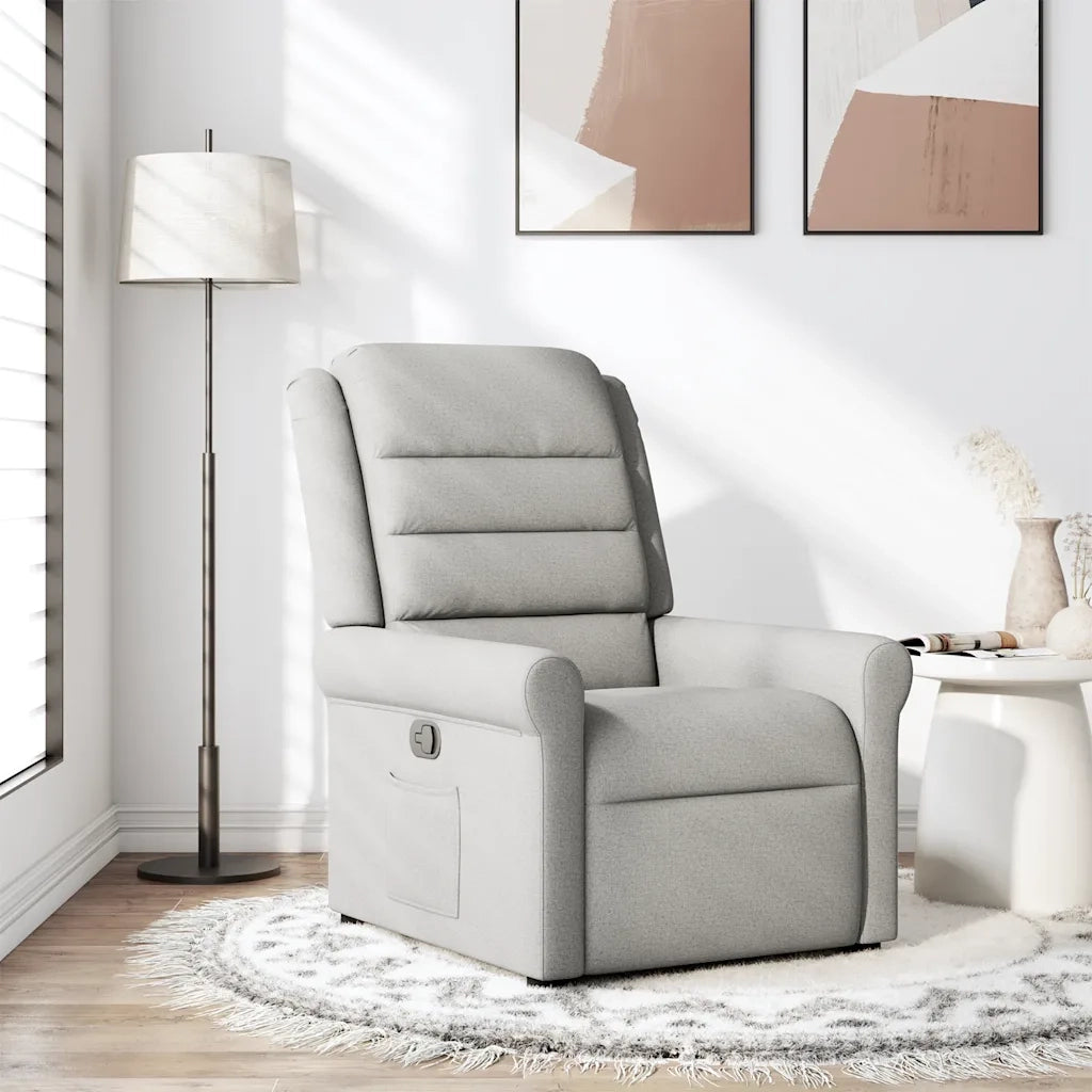 Divano Sedia-Poltrona Reclinabile in Tessuto Grigio Nuvola 797816