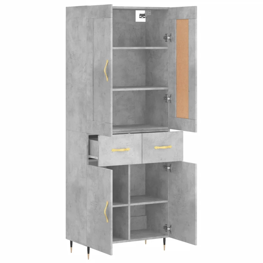 Credenza Grigio Cemento 69,5x34x180 cm in Legno Multistrato 3199861