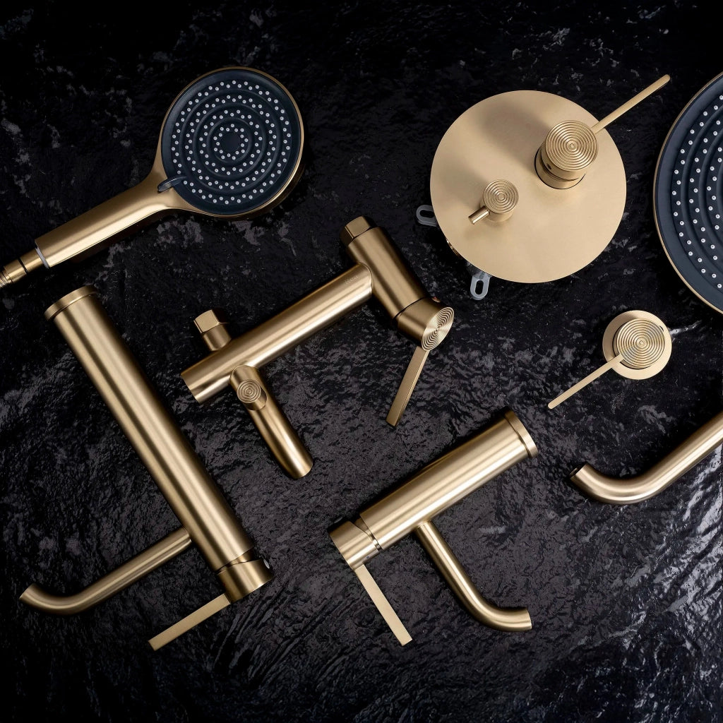 Set Doccia Da Incasso Rea Foster Brush Gold + Box