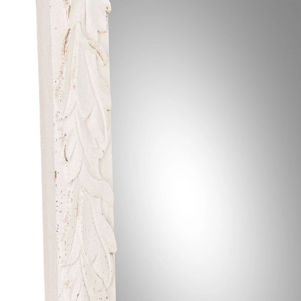 Specchio in legno bianco, 65,5x2,5x154 cm (altezza)