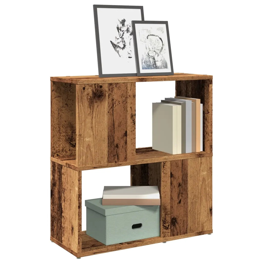 Libreria-Scaffale per Libri-Mobile di Stoccaggio Legno Antico 60x24x63 cm in Legno Multistrato