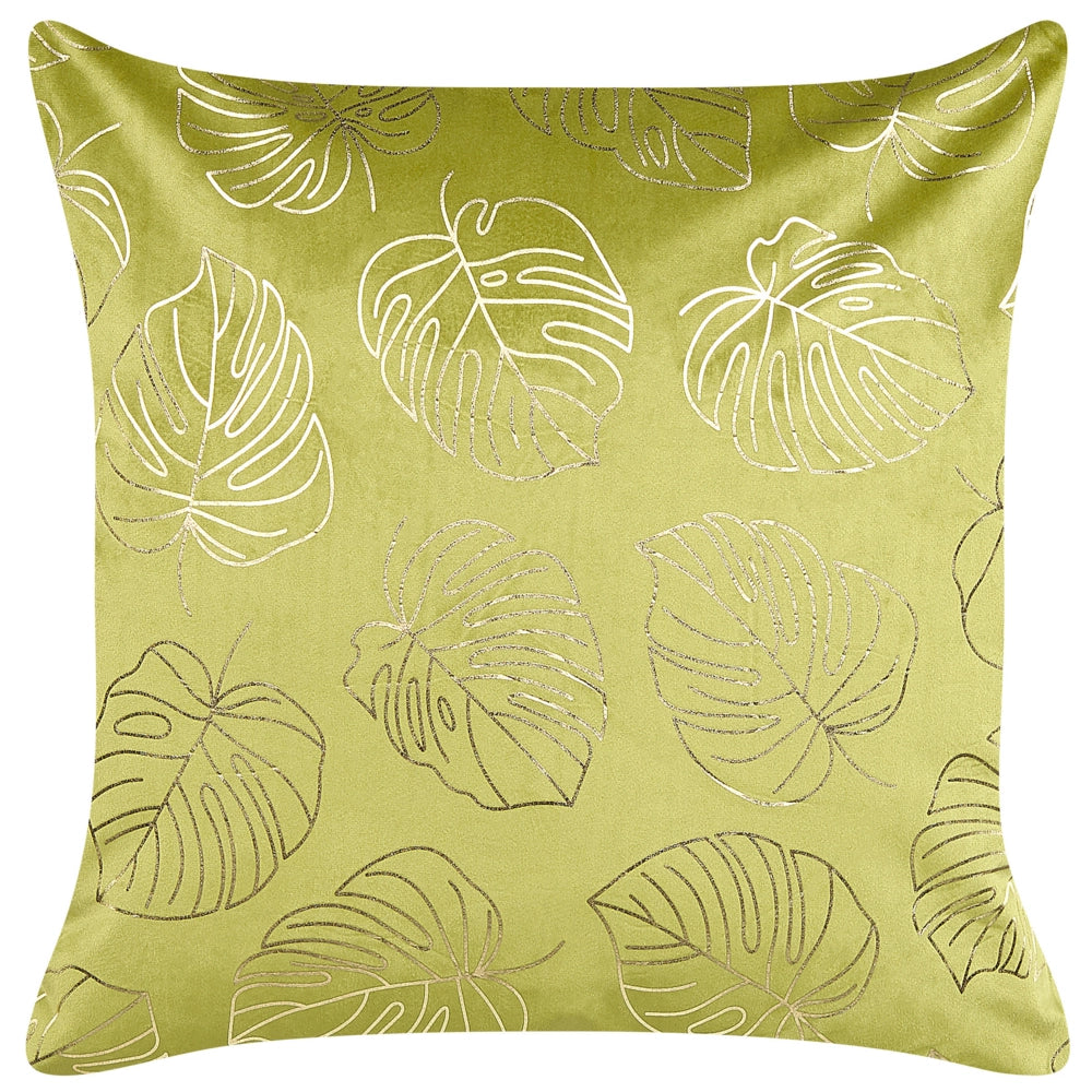 Set di 2 cuscini decorativi velluto blu 45 x 45 cm foglia stampa glamour decor accessori