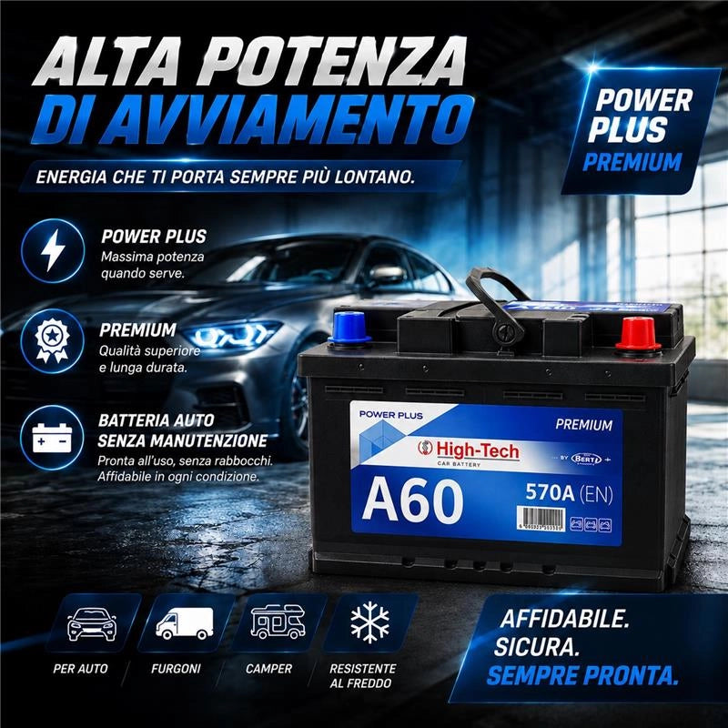 HIGH-TECH BATTERIA AUTO STOP/START 60 AH EN 570