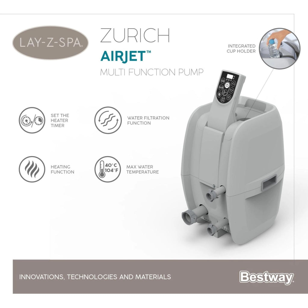 Bestway Lay-Z-Spa 60065 vasca idromassaggio e spa 669 L 4 persona(e) Rotondo Grigio