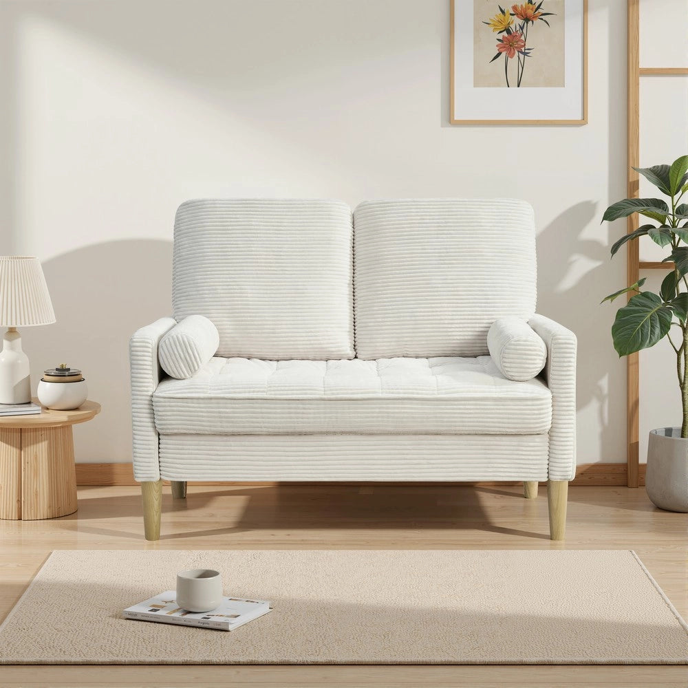 Divano 2 posti in tessuto con cuscini imbottito ¨C Minimal ¨C compatto stile scandinavo