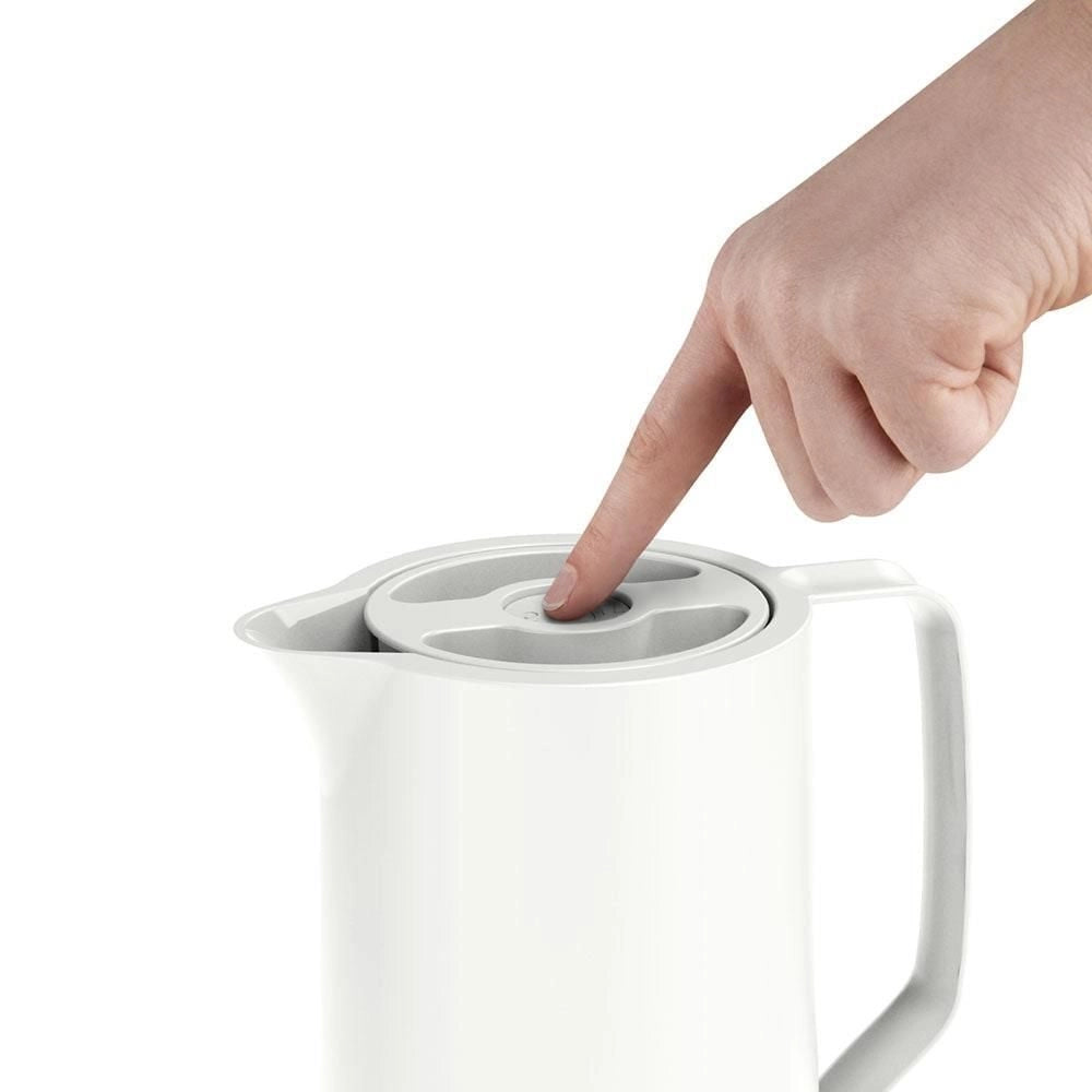 Emsa N4170400 Motiva Caraffa Termica Quick Press 1000 ml doppia parete in vetro colore Bianco