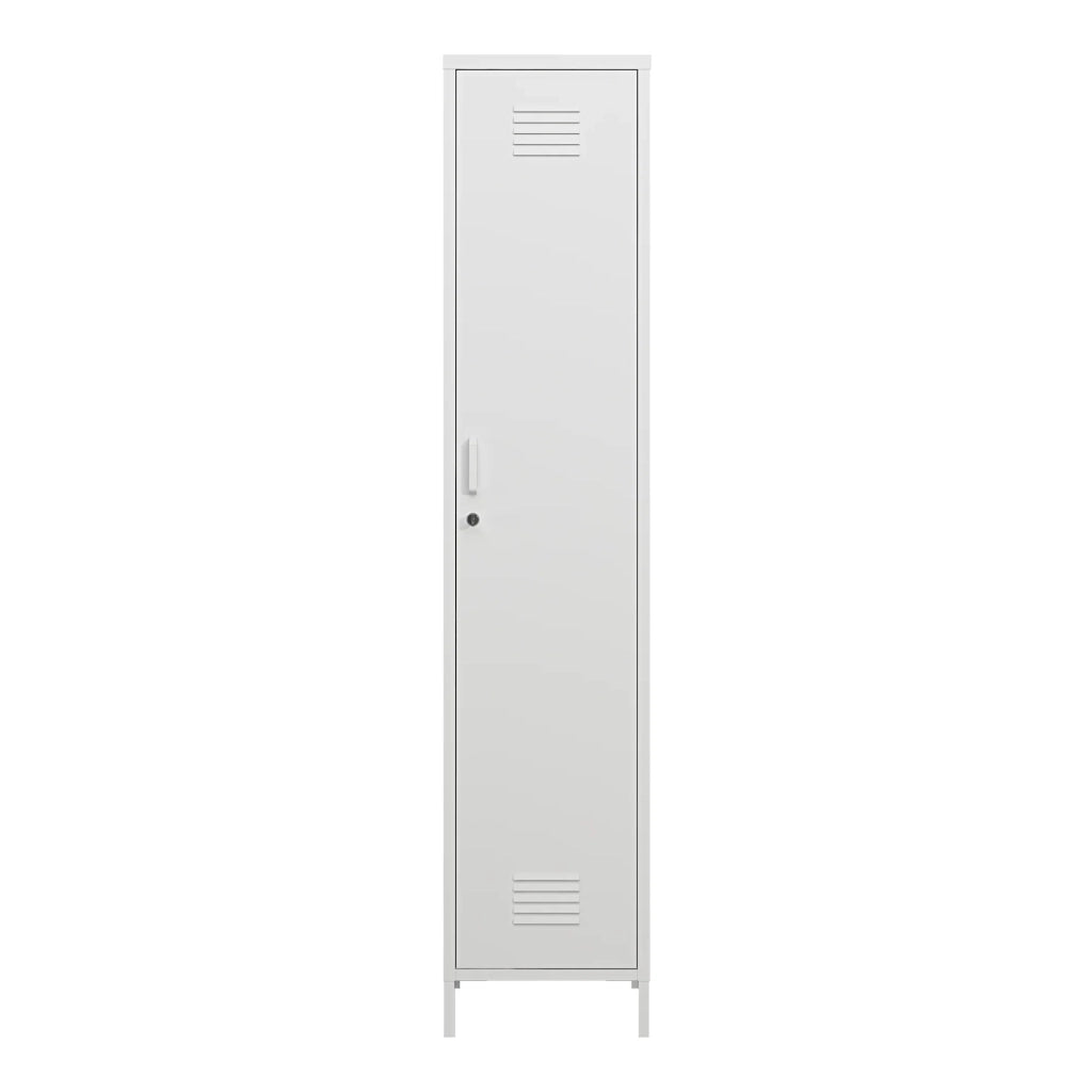 Mobiletto/scaffale in metallo e acciaio 180 x 38 x 38 cm bianco 03_0008913