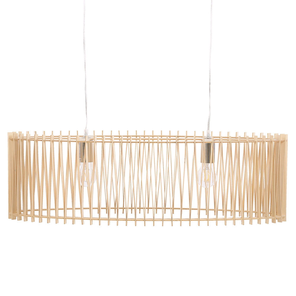 Lampada a Sospensione Luce Legno MDF lampadario stile moderno e boho 124 cm soggiorno