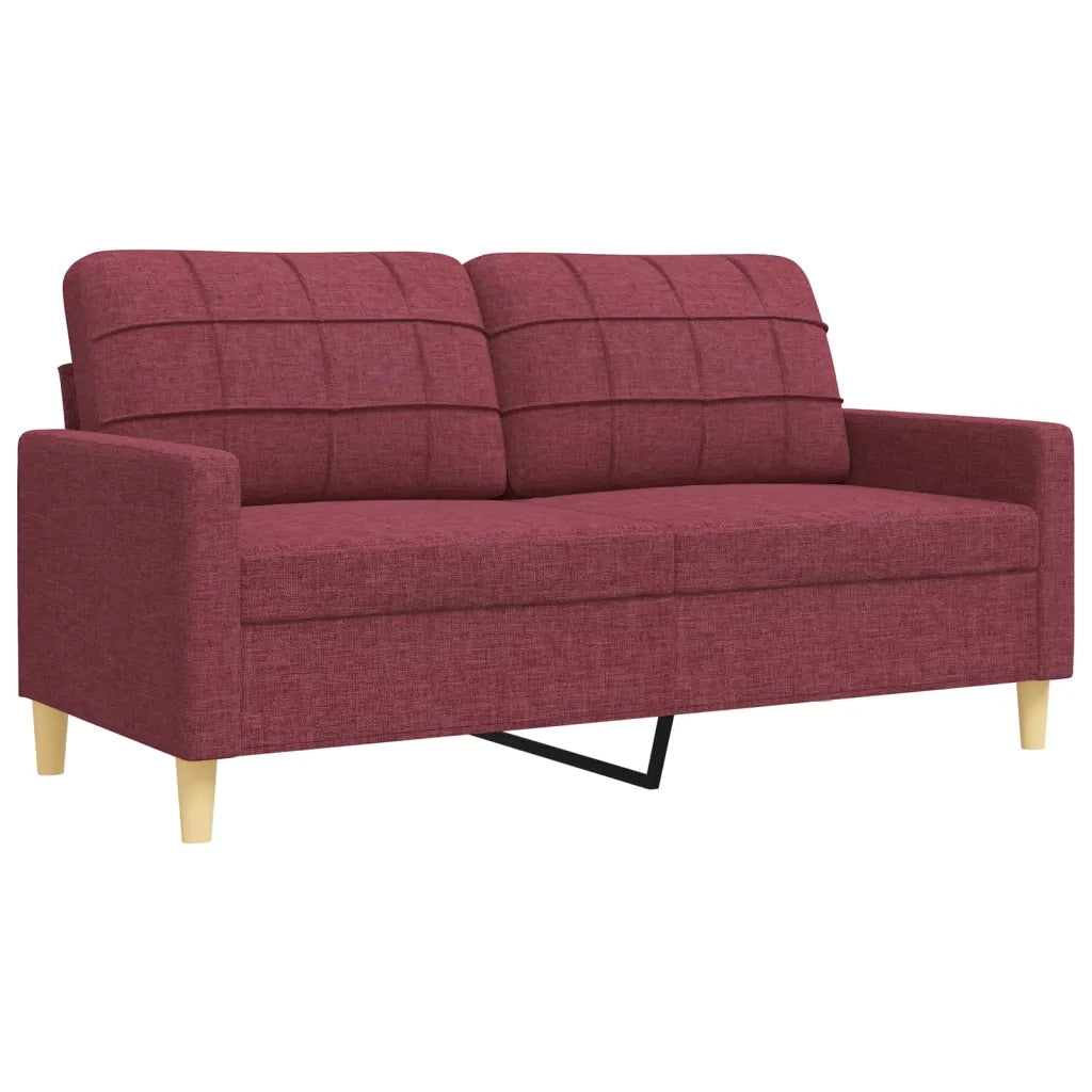 Set di Divani 4 pz con Poggiapiedi Rosso Vino in Tessuto 3278317