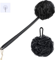 Spongia per doccia, set di spongie per pellicolato, spongia per doccia, spazzola per pavimento con 42 cm anti-slip in plastica, spongia per doccia morbida, spongia luffa nera.