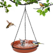 Vogelbad appeso, alloggio per uccelli da appendere, alloggio per uccelli, vasca per uccelli, vasca per acqua, vasca per uccelli invernale, area per uccelli all'aperto (marrone)