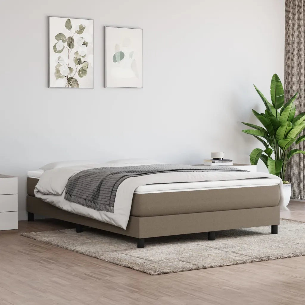 Letto matrimoniale | Letto per adulti | Struttura Letto a Rete a Molle Tortora 140x200 cm in Tessuto