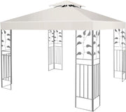 Tetto di Ricambio, per Gazebo Giardino di 3 x 3 M, Doppio/Singolo Strato, in Tessuto Poliestere, Impermeabile e Anti-UV, per Cortile/Spiaggia/Parco, 3 Colori e 2 Stili