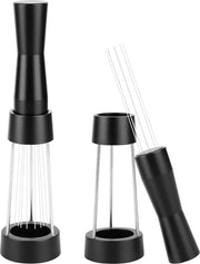 Sistema di sostegno per caffettiera 025 mm 8 pinne - Distributore di caffè con asta e supporto - Risoluzione del problema di caffè appiccicoso - Nero B
