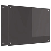 Set di 2 paraschizzi da cucina moderni ed eleganti 80 x 60 cm in vetro temperato grigio scuro 02_0056243