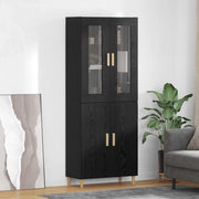 Credenza-Buffet-Armadio da cucina Rovere Nero 69,5 x 34 x 180 cm 305286