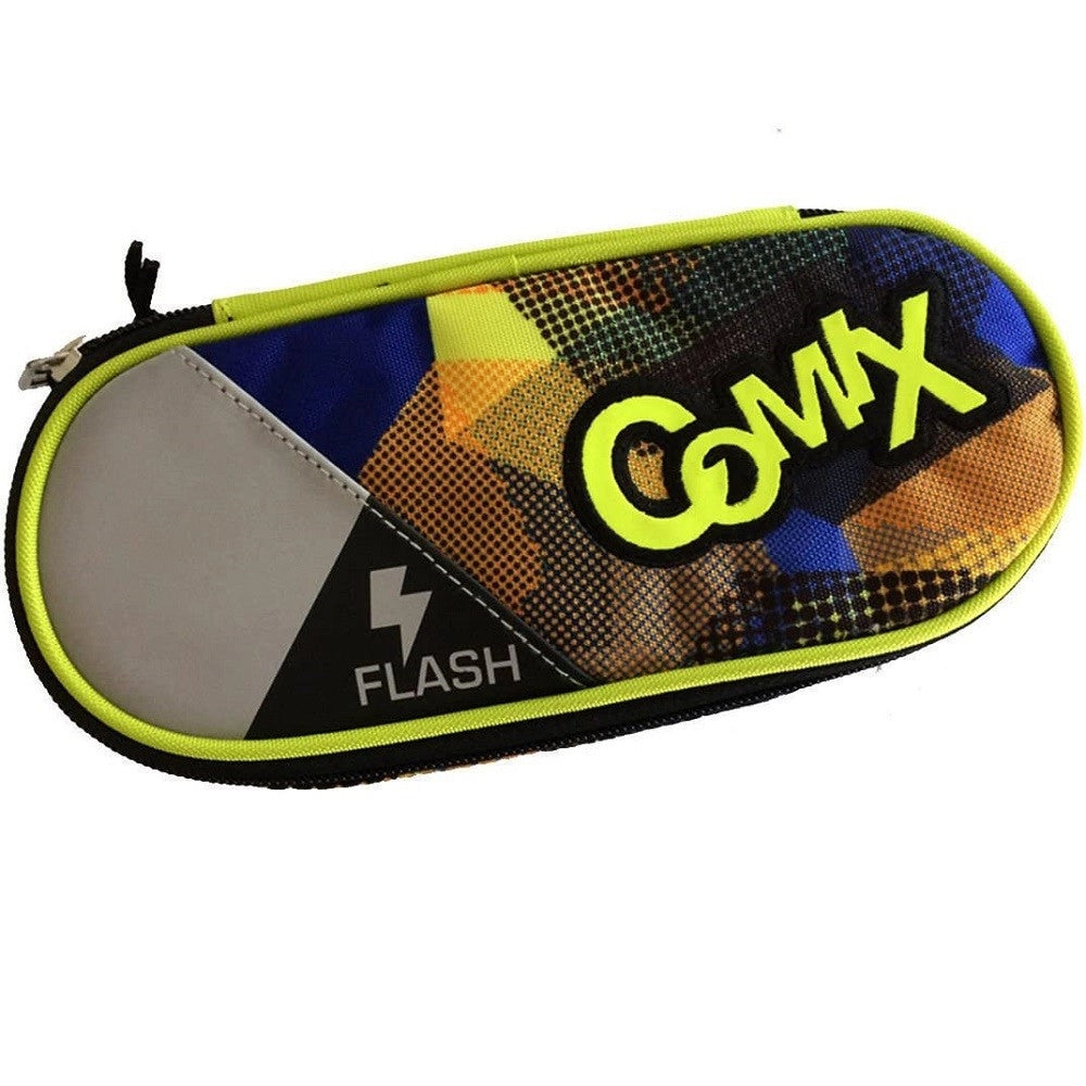 Trade Shop - Astuccio Portapenne Pastelli Pennarelli Comix Flash Nero Verde Accessori Scuola -