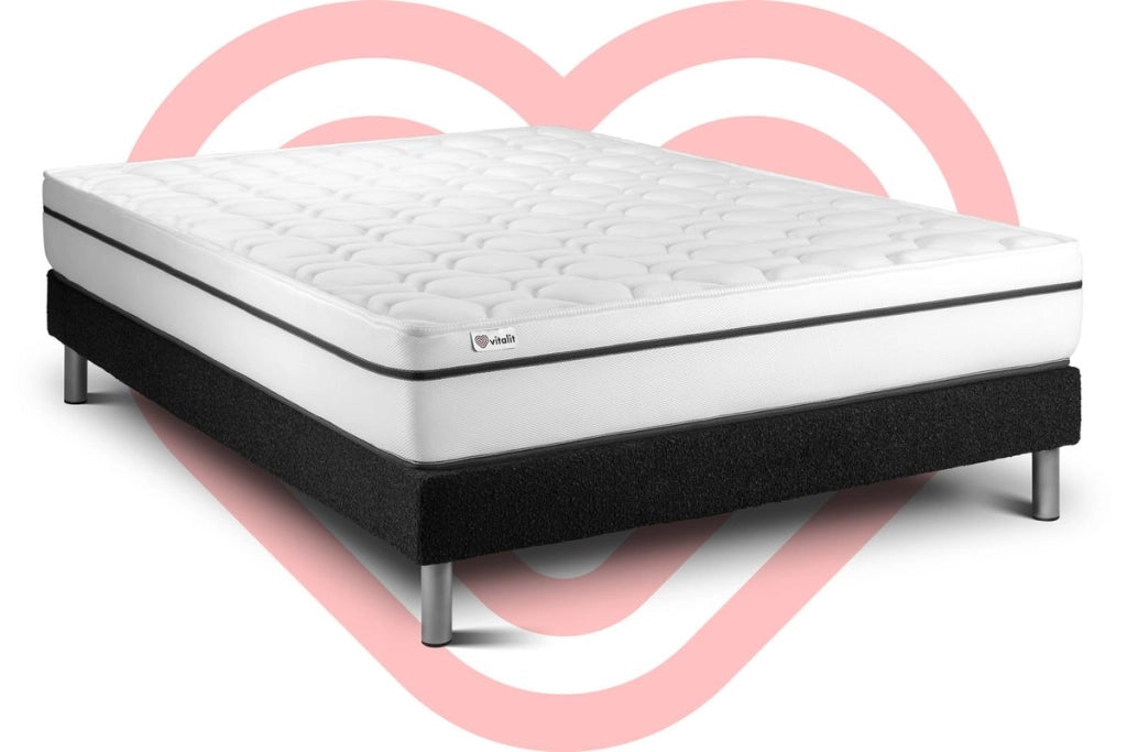 Letto con materasso VITAL SPA 160 x 220 cm Rete Kit Nero