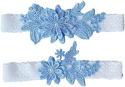 Benda di matrimonio con fiori - blu - set da 2 pezzi