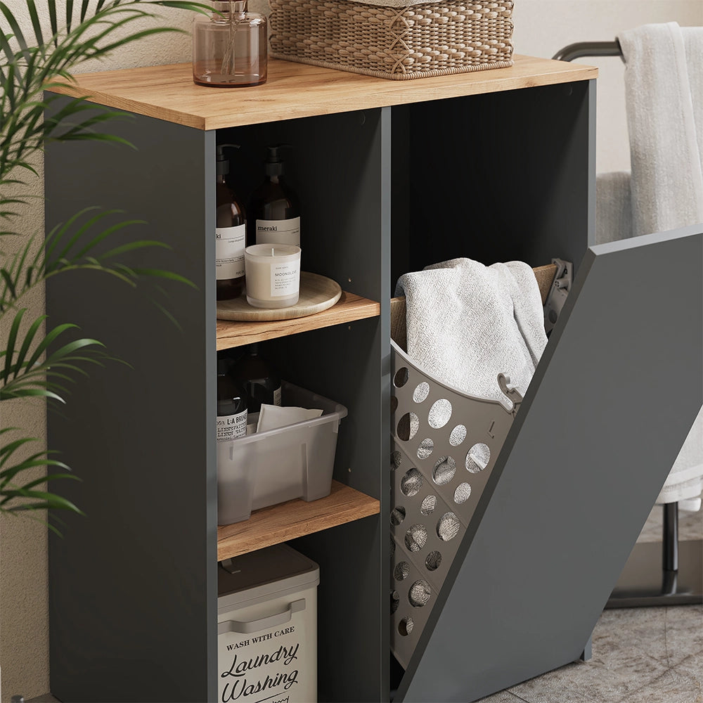 Vicco Mobiletto da bagno Antracite/quercia dorata 68 x 88.2 cm con ripiani aperti