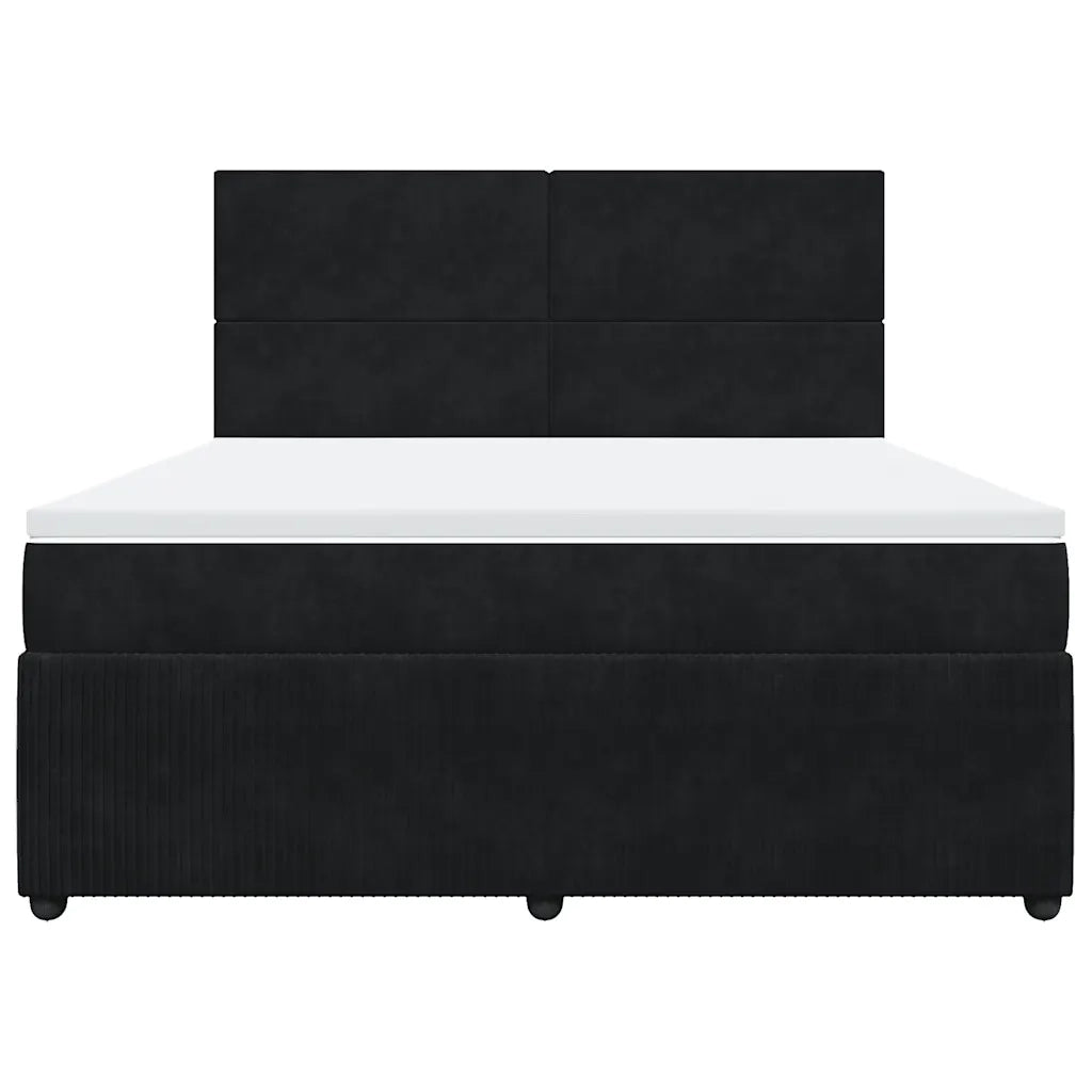 Giroletto a Molle con Materasso Nero 180x200 cm in Velluto 3294702