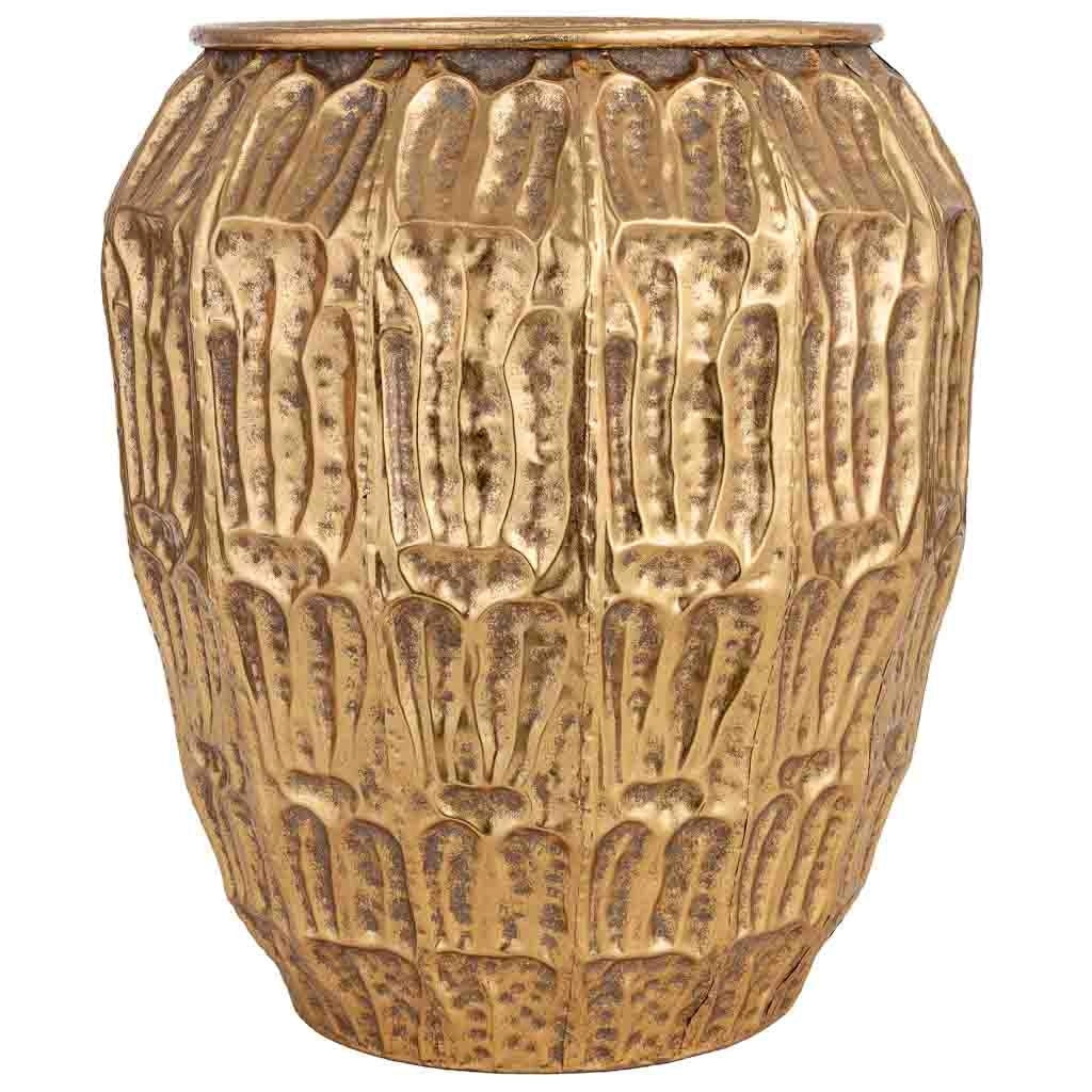 Vaso da fiori in metallo dorato 35,5x35,5x41h cm