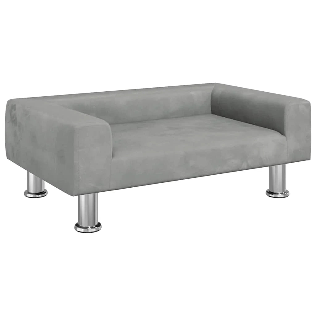 Cuccia per cani comoda poltrona letto 70 x 45 x 26,5 cm velluto grigio 02_0043104