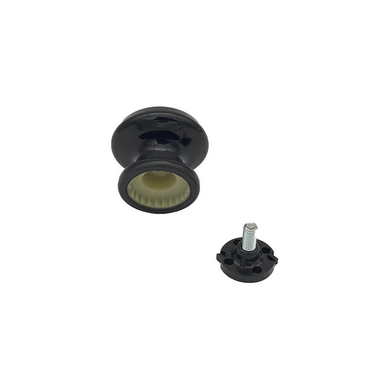 Pomolo fisso per porta SAGUATTI 866/60QB in alluminio nero lucido