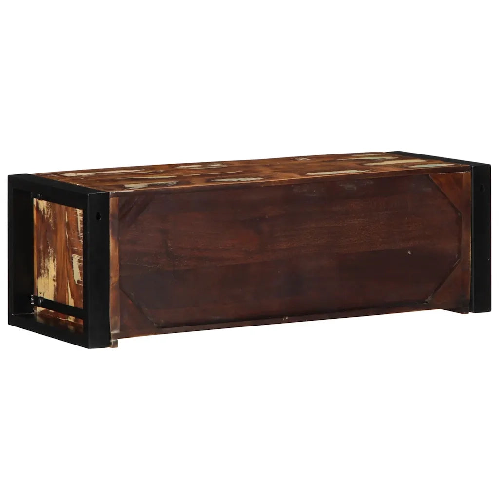 Mobile Porta TV Multicolore 80x30x25 cm Legno Massello Recupero 4015934