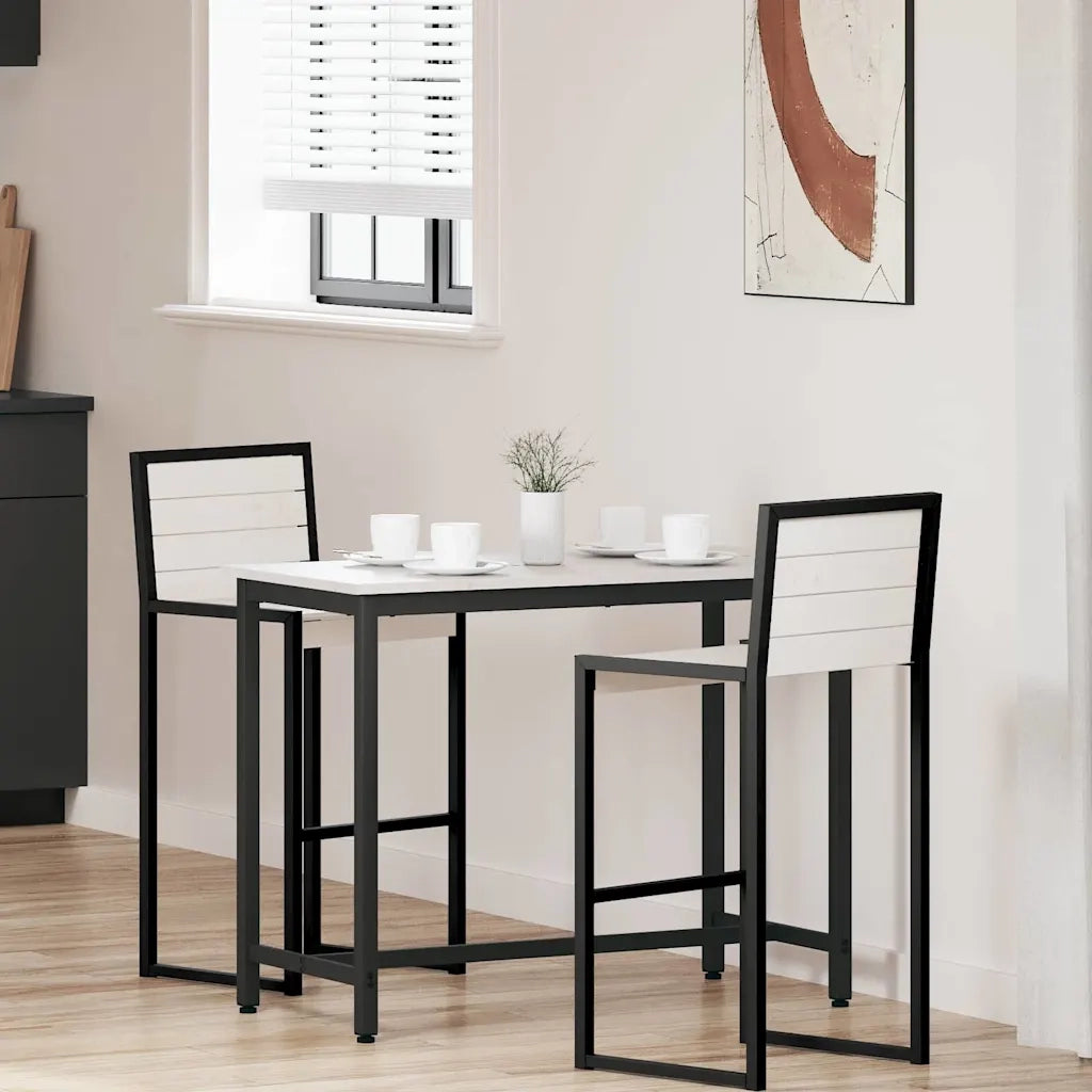 tavolo Bianco 100 x 50 x 77 cm Legno ingegnerizzato e acciaio CFW6830504