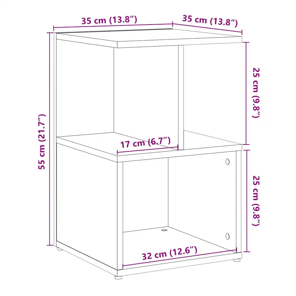 vidaXL Comodini Legno Vecchio 2 pz 35x35x55 cm in Legno Multistrato