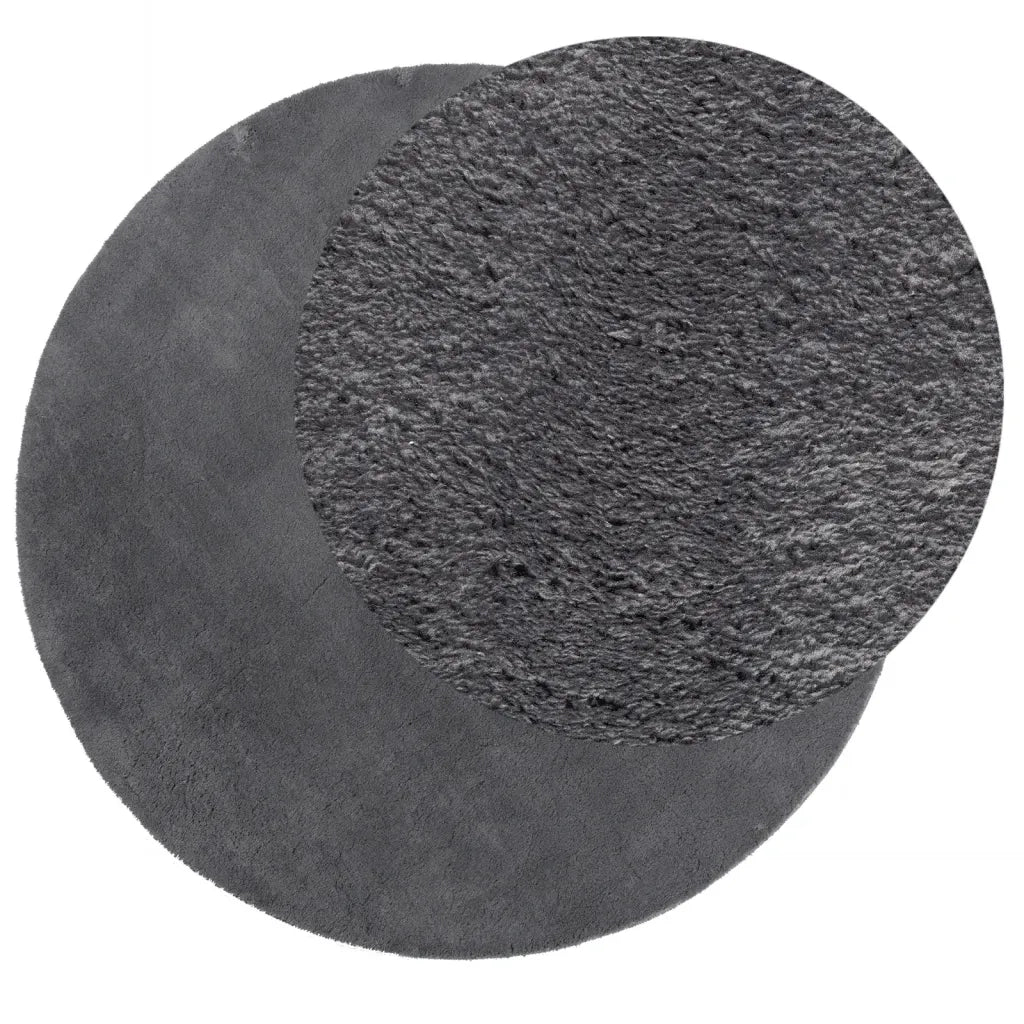 Tappeto a Pelo Corto HUARTE Morbido e Lavabile Antracite Ã˜ 80cmcod mxl 85660