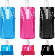 Set di 3 Otri da Bere Pieghevoli - Set di Otri da Acqua Reutilizzabili con Tappo a Viti per Escursioni, Avventura e Viaggio - Adulti Unisex 500 ml