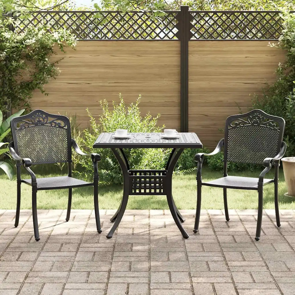 Set di Tavolo da Giardino 3 pcs Nero Alluminio pressofuso 3334741