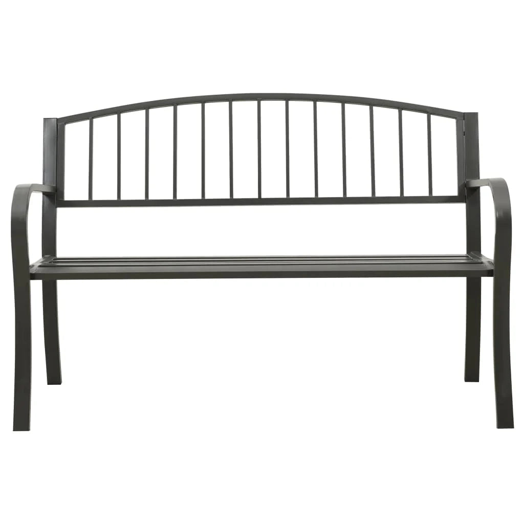 Panca da giardino arredo da esterno terrazza grigio 120 cm acciaio 02_0011729