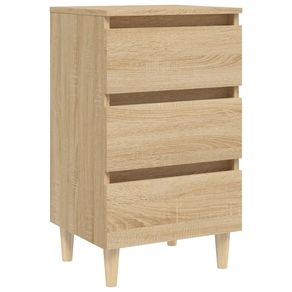 Comodino con Gambe in Legno Massello Rovere Sonoma 40x35x69cm cod mxl 44230