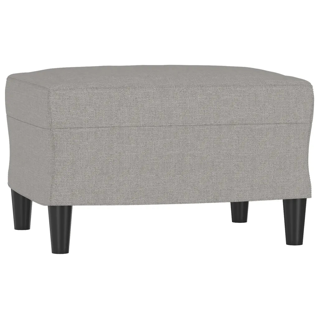 Poltrona con Poggiapiedi Grigio Chiaro 60 cm in Tessuto 3153643