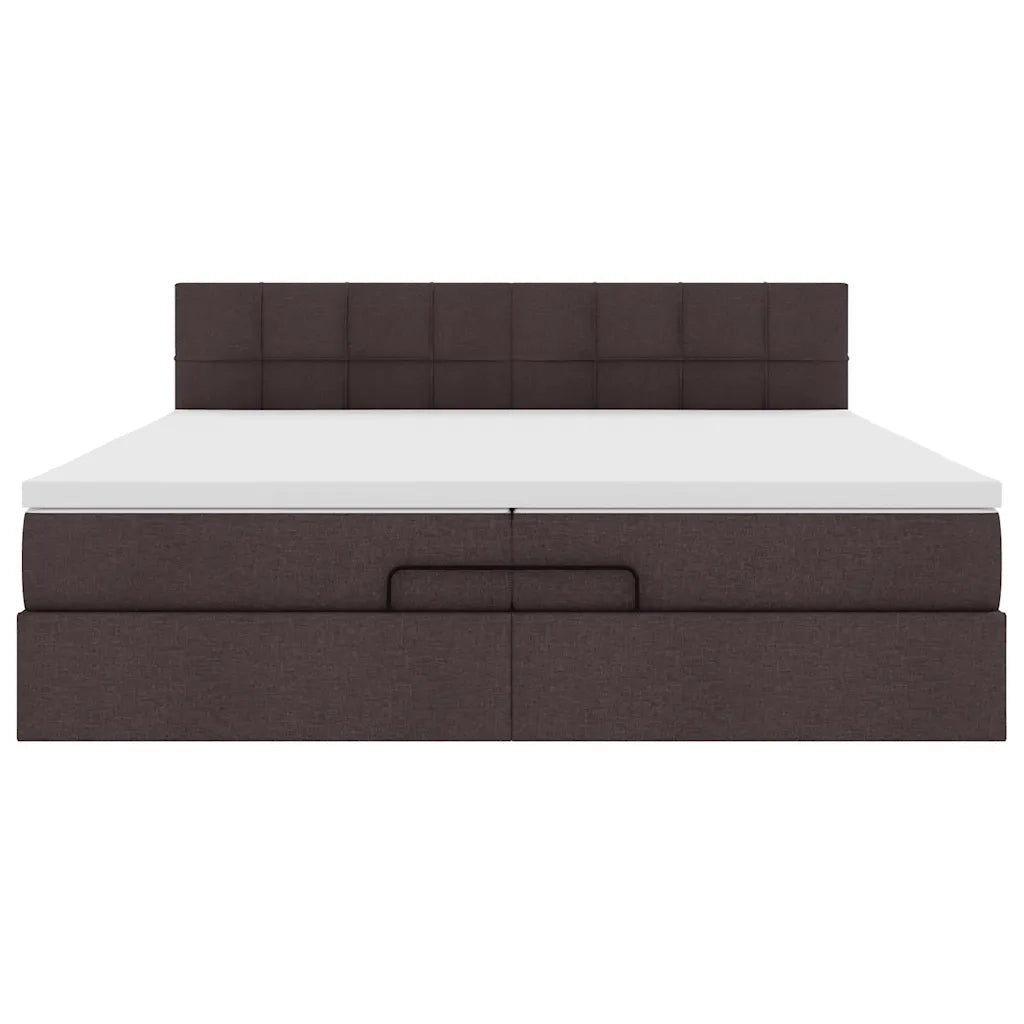 Struttura Letto Pouf con Materassi 200x200 cm in Tessuto 3312336
