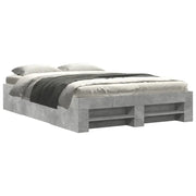 Letto matrimoniale | Letto per adulti | Giroletto Grigio Cemento 120x200 cm in Legno Multistrato