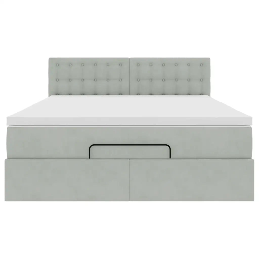 Struttura Letto Pouf con Materasso 140x200 cm in Velluto 3312770