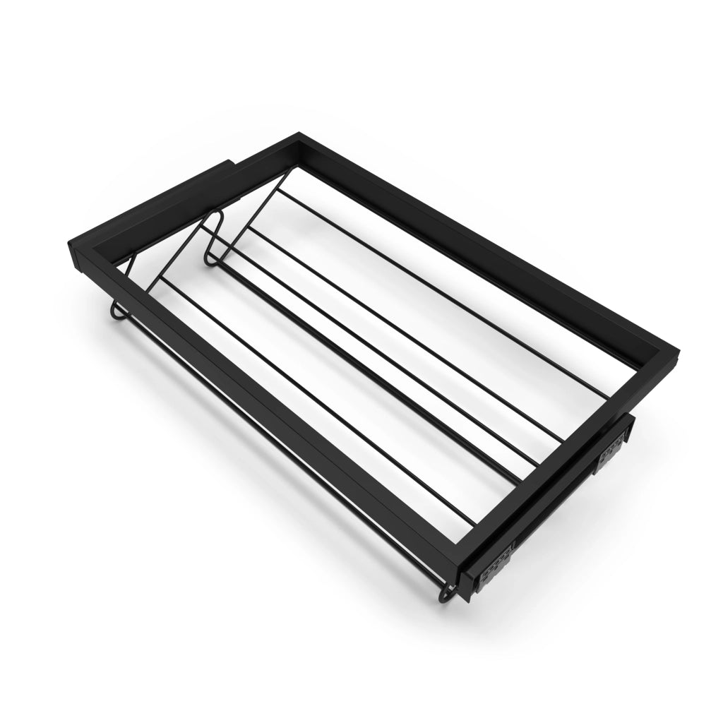 Kit Cassetto Portascarpe e Telaio per Armadio 800 mm in Alluminio e Plastica Emuca Nero