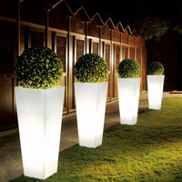 Vaso Luminoso da Giardino a LED 38x38x80 cm in Resina 5W Cedar Bianco Neutro