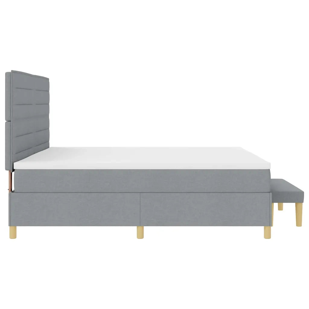 Letto a molle con materasso Grigio chiaro 200 x 200 cm Tessuto 3344247