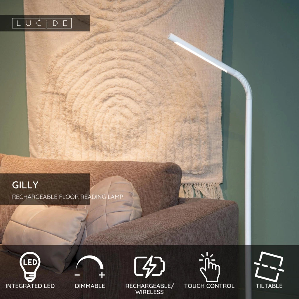 Lampada da terra GILLY LED integrato bianca Lucide
