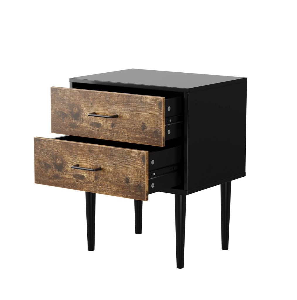 Comodino con 2 cassetti, marrone antico, 51 x 38 x 66 cm